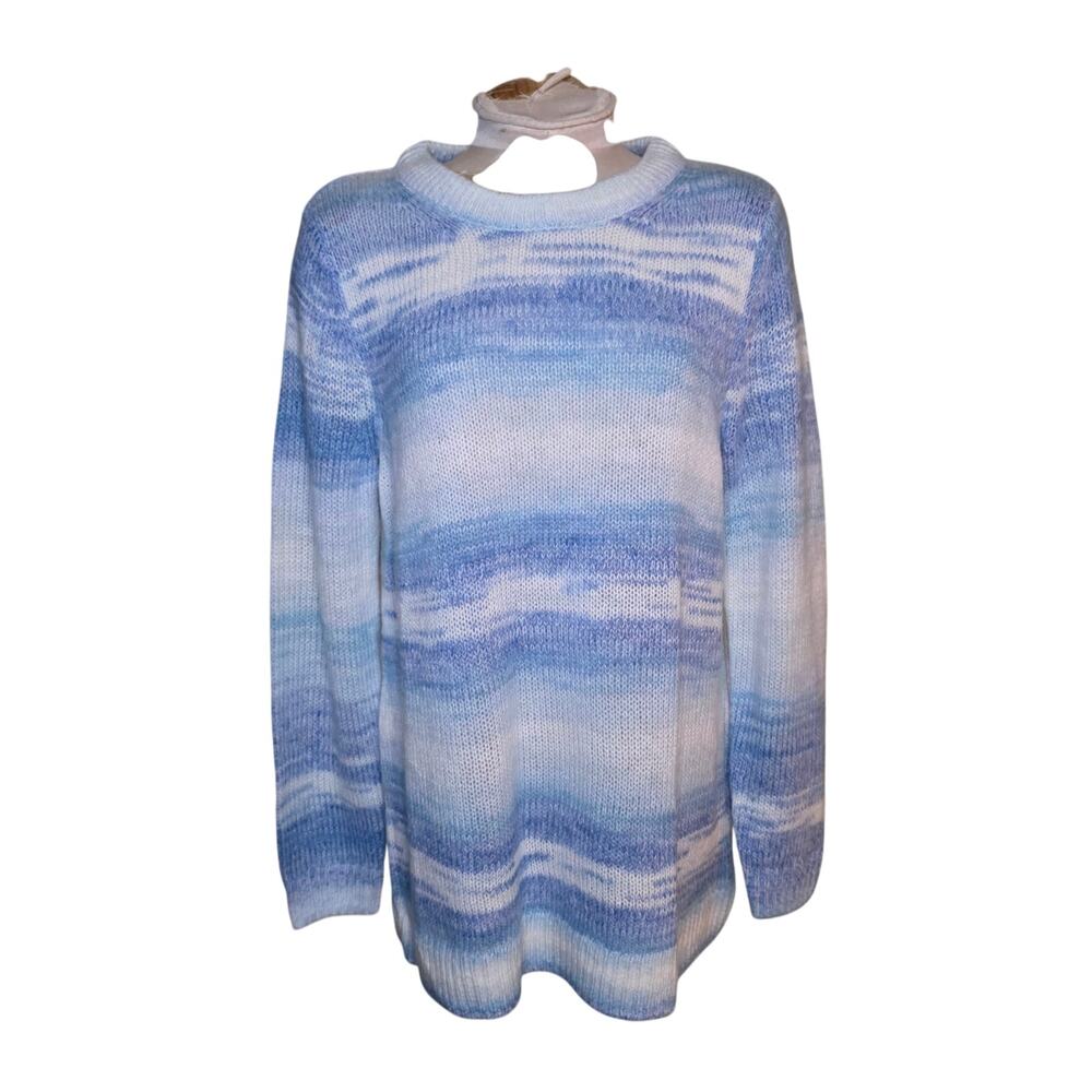 GAP Forever Cozy Crew Sweater Ombre Blue Size L‎ NWT